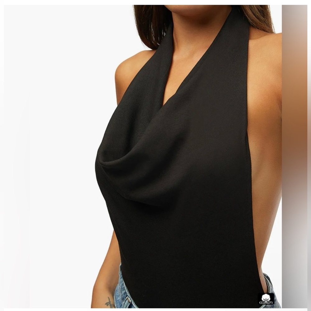 WeWoreWhat Cowl Halter Bodysuit - NWT